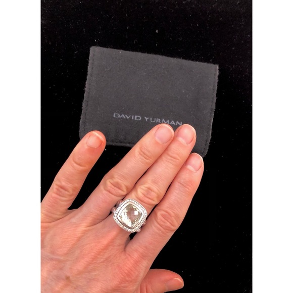 David Yurman Albion Ring with Prasiolite and Pave Diamonds - Picture 11 of 14